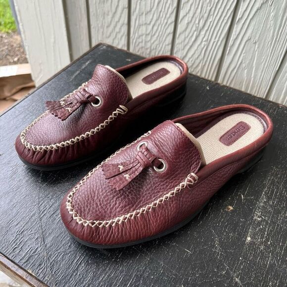 Dexter Pebbled Full-Grain Leather Oxford Clog Slip On Tassel - Picture 1 of 9